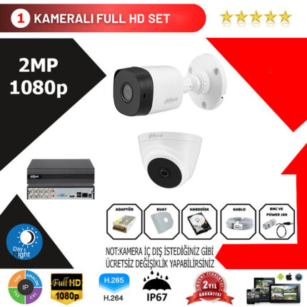 YHD0015-Dahua 2'li Set 2 Mp 1080p Hd Kamera Sistemi