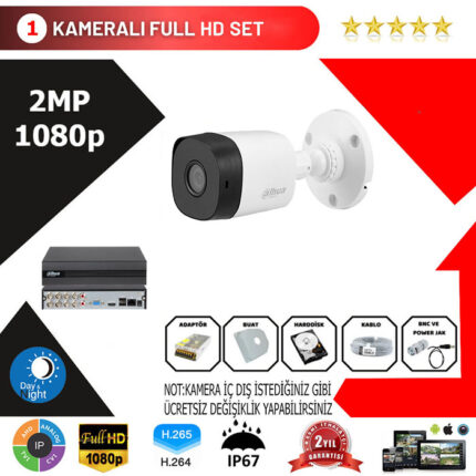 YHD0016-Dahua 1'li Set 2 Mp 1080p Hd Kamera Sistemi